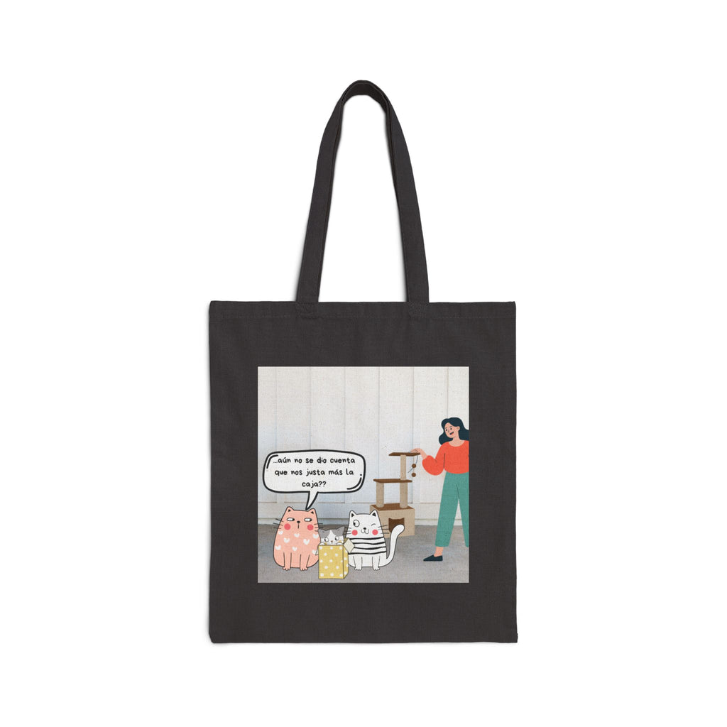 Canvas Tote — Cute Cat Cartoon Tote Bag with Spanish Speech Bubble